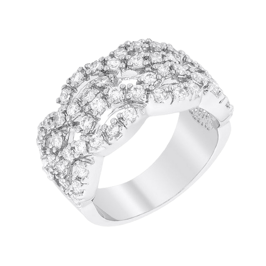 Premierify Ring – Braided Brilliance | Braided CZ Cocktail Ring