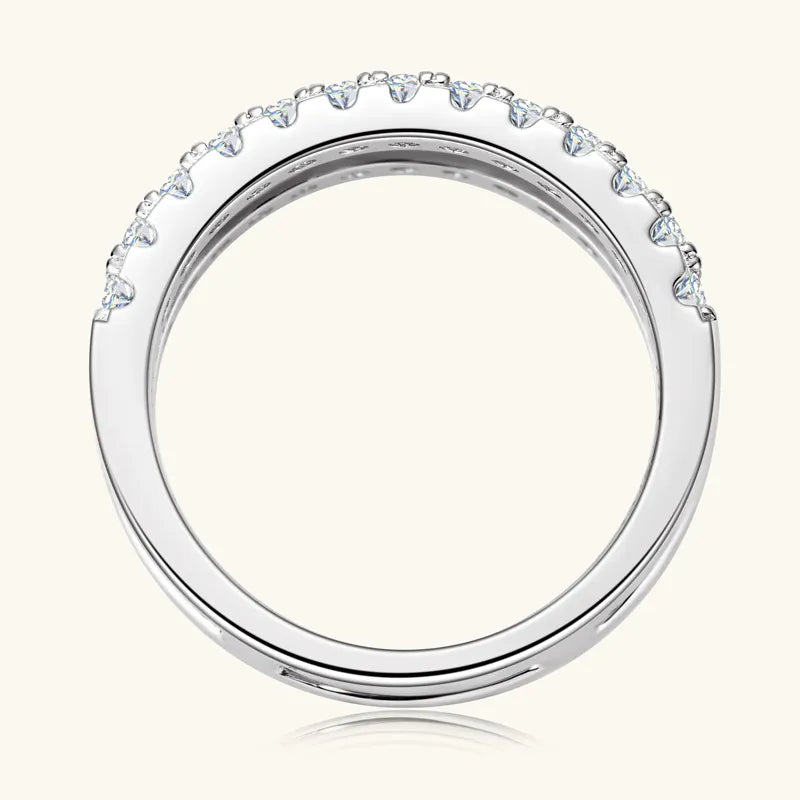 Premierify Ring – Twin Flame | Certified Moissanite Double Row Band