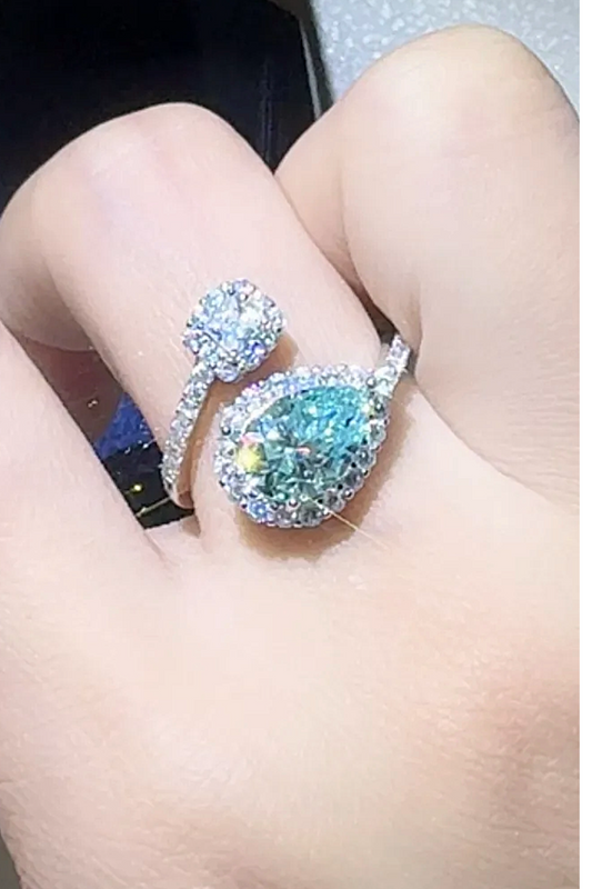 Aurora Crest 2 Ct. Certified Moissanite Cocktail Bypass Ring