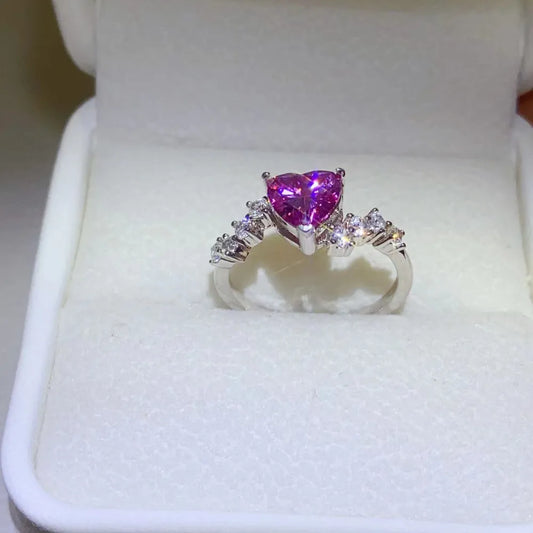 Rosé d’Amour – Heart-Cut Pink Moissanite Ring | Premierify Luxe