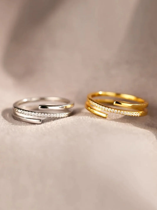 Trilustra | 925 Sterling Silver Zircon Ring (Silver, Gold, or Rose Gold)