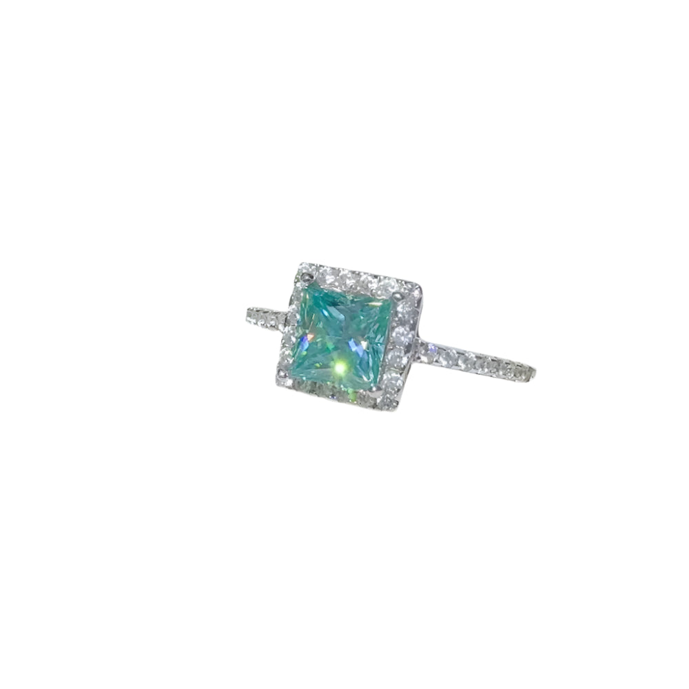 Premierify Ring 2 Carat Square Moissanite Ring – 925 Sterling Silver