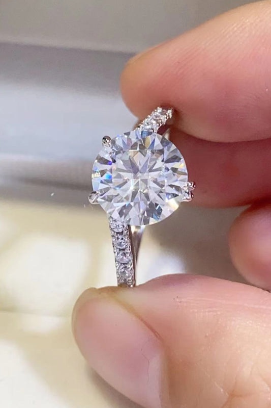 Pure Fire™ 3ct moissanite ring in platinum-plated 925 sterling
