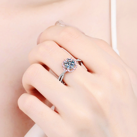 Blooming Radiance 1 Ct. Moissanite Floral Crossover Ring