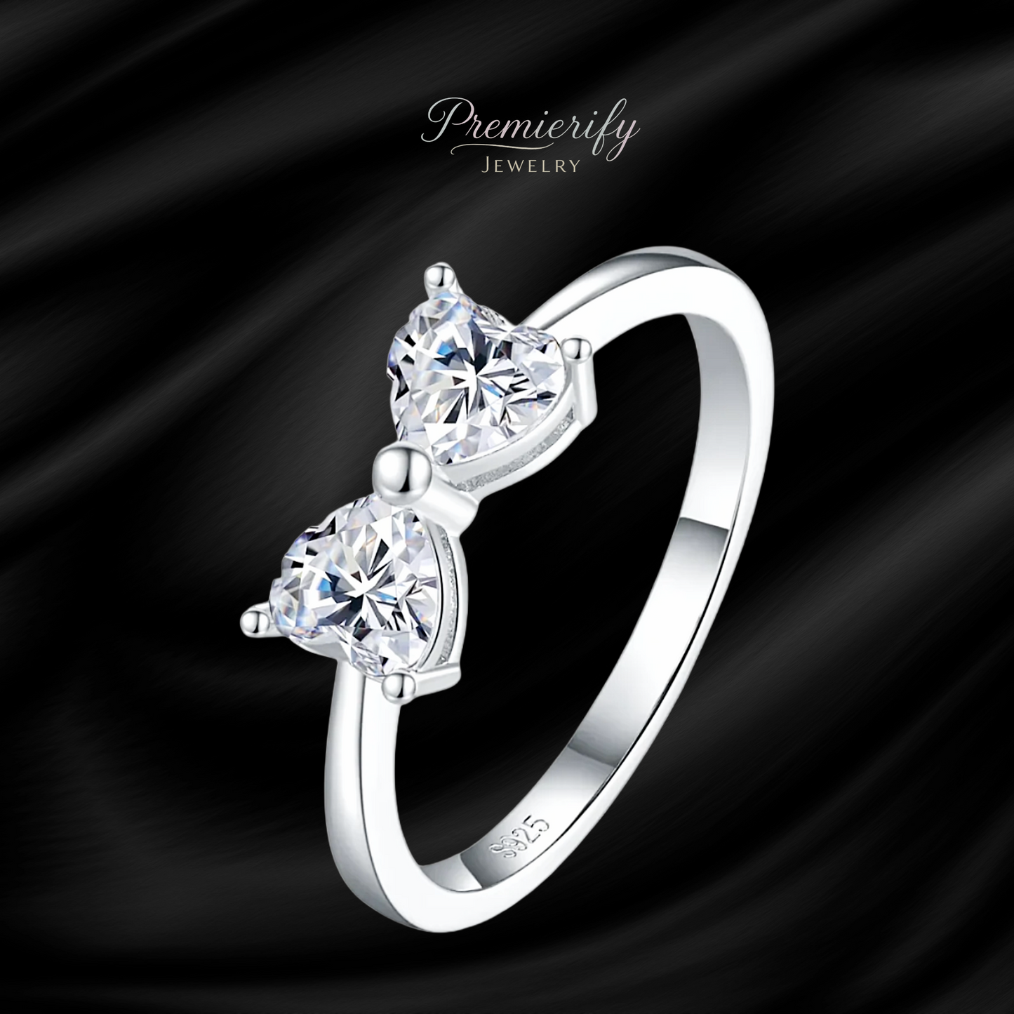 Premierify™ Bow Sparkle 1ct Moissanite Ring | 925 Sterling Silver