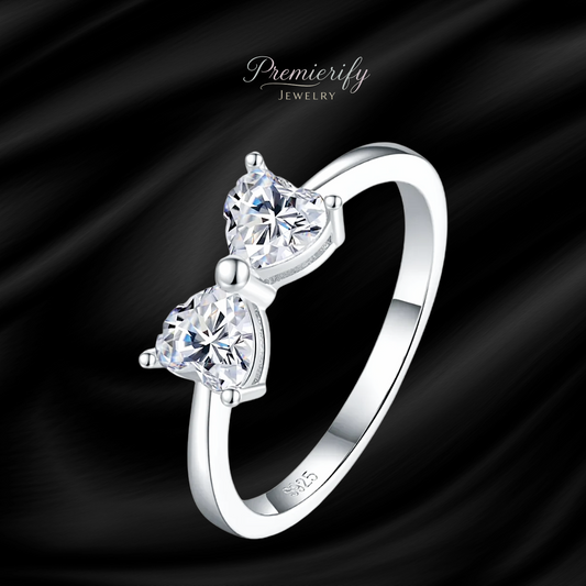 Premierify™ Bow Sparkle 1ct Moissanite Ring | 925 Sterling Silver