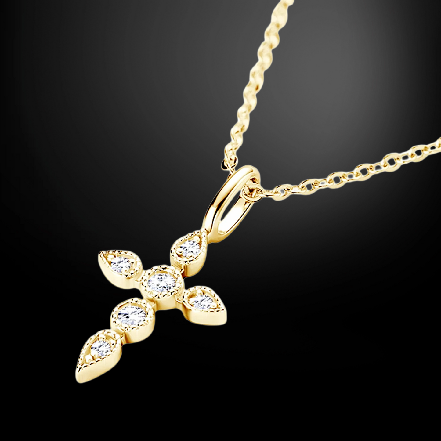 Moissanite Cross Necklace – Dainty Pendant • 925 Sterling Silver • Platinum or 18k Plated