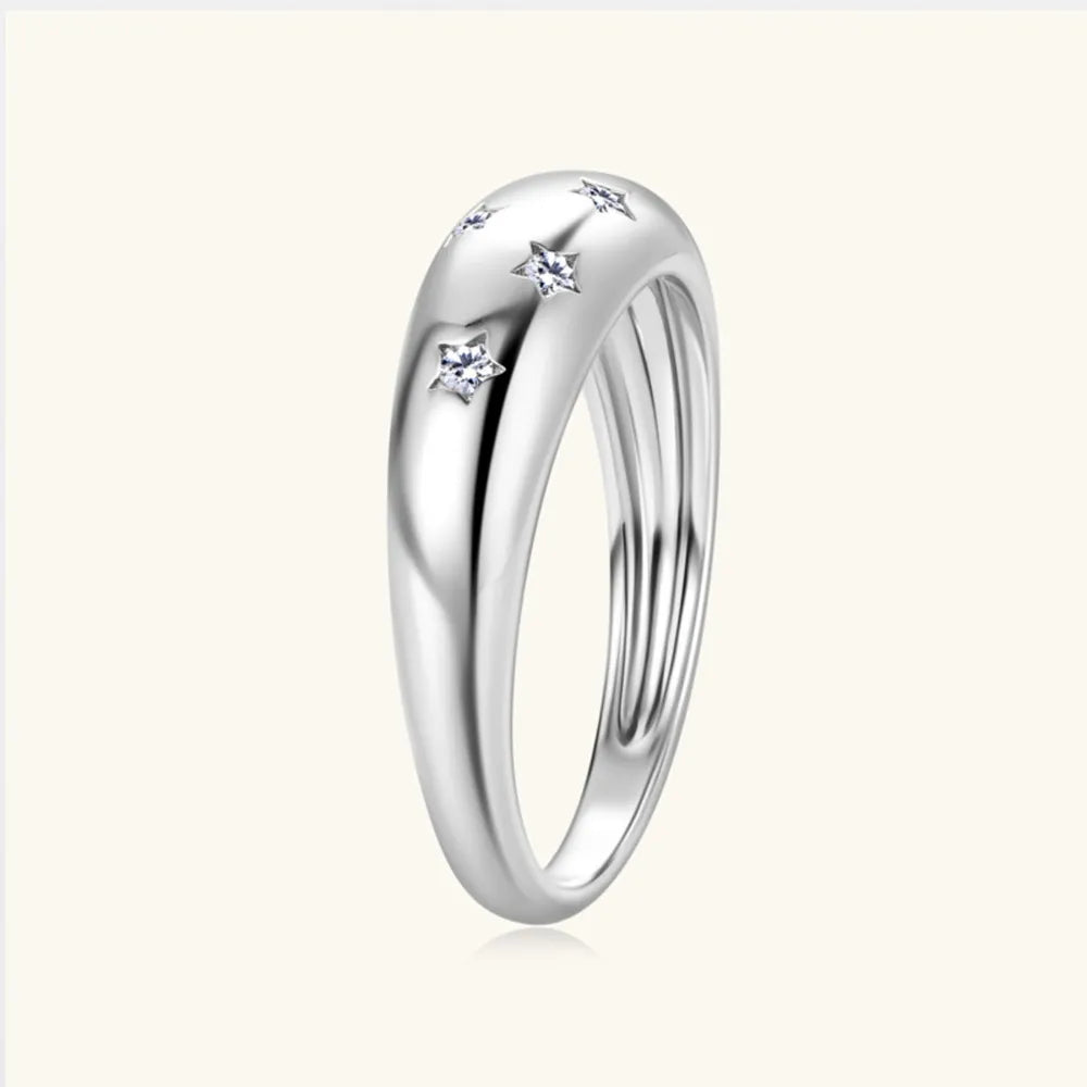 Premierify Ring – Celestial Starburst | 0.5 Ct. Moissanite Ring in Silver or Gold