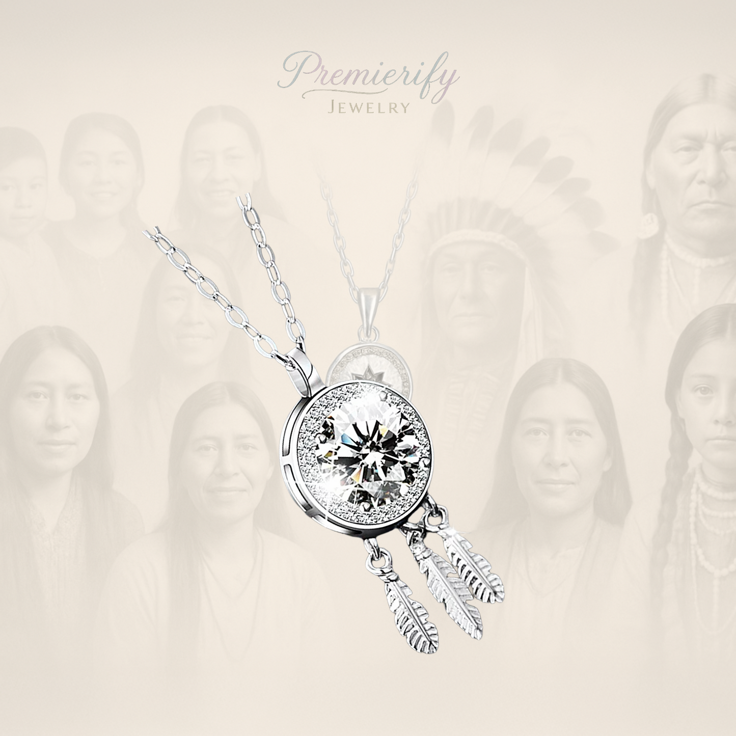 Dreamcatcher 1ct Moissanite Pendant in 925 Silver – Inspired by Sacred Traditions