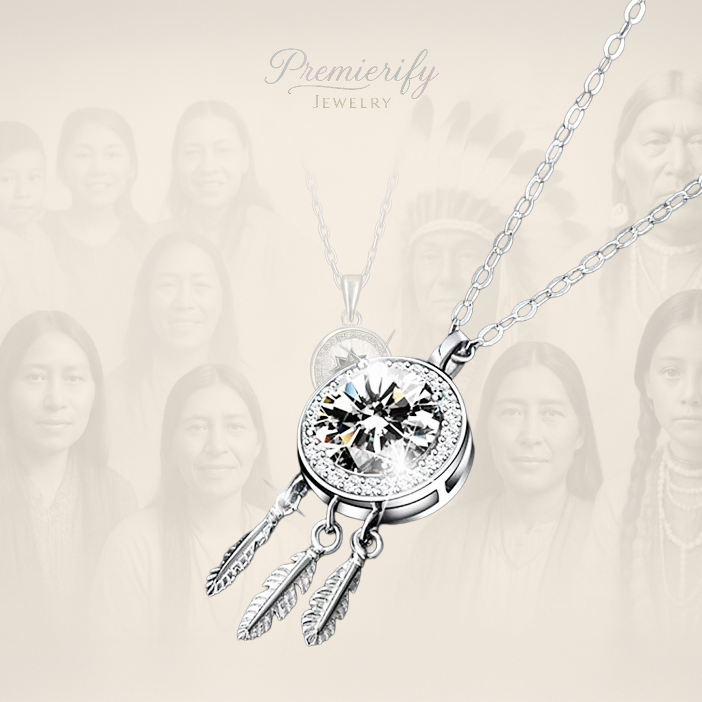 Dreamcatcher 1ct Moissanite Pendant in 925 Silver – Inspired by Sacred Traditions