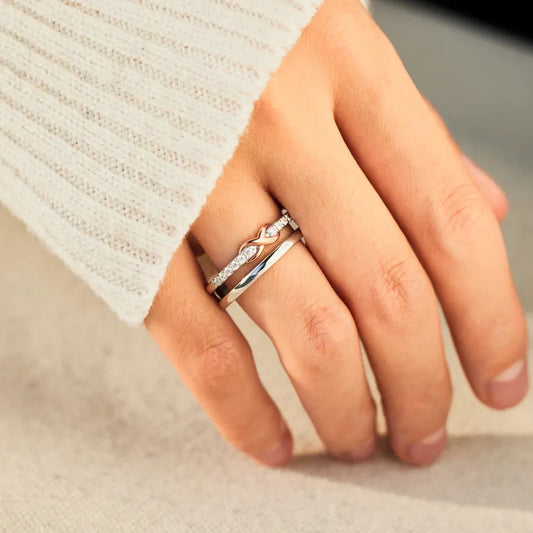 Premierify Ring – Double Radiance | Certified Moissanite 925 Sterling Silver Band