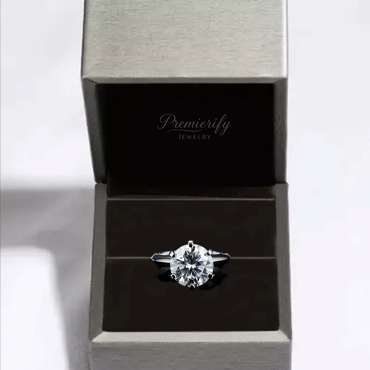 Kensington™ 5ct D-VVS Round Moissanite Solitaire Engagement Ring