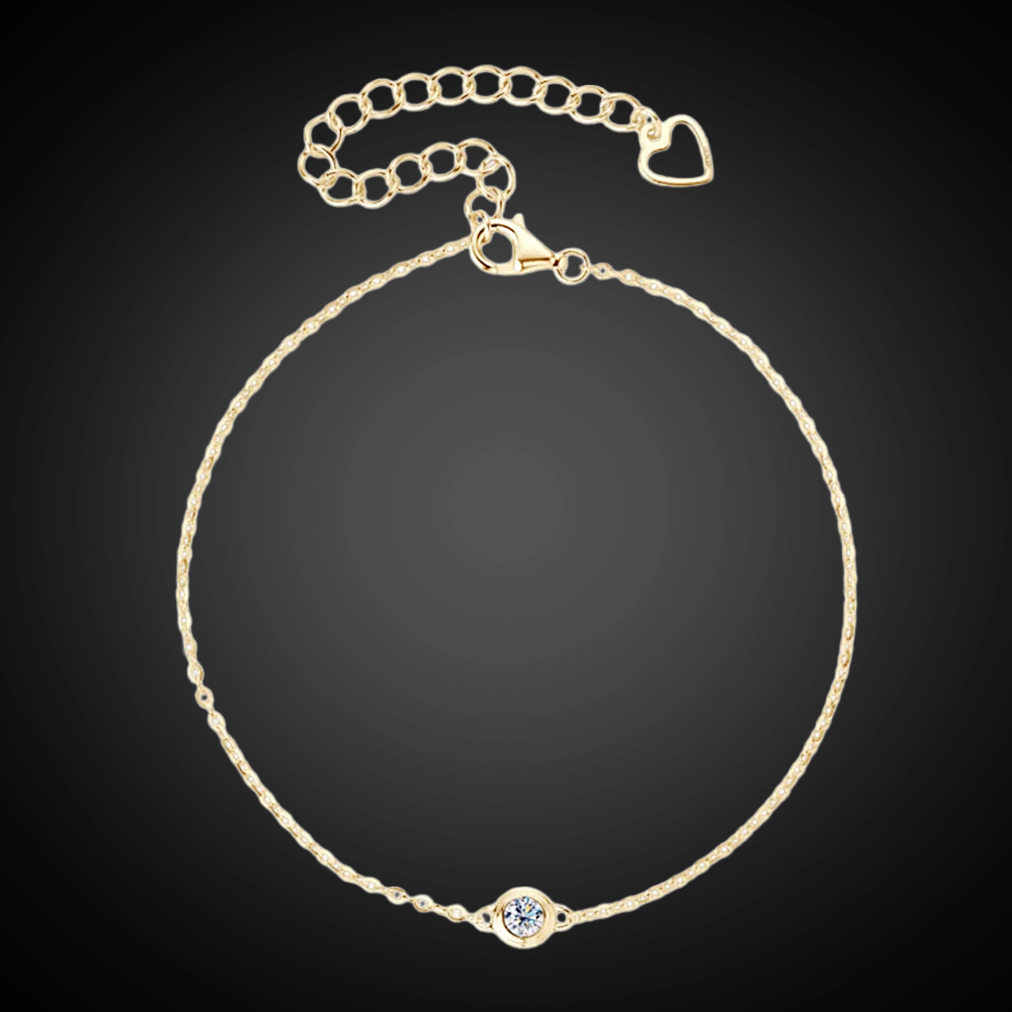 Gold necklace with a diamond clasp on a black background