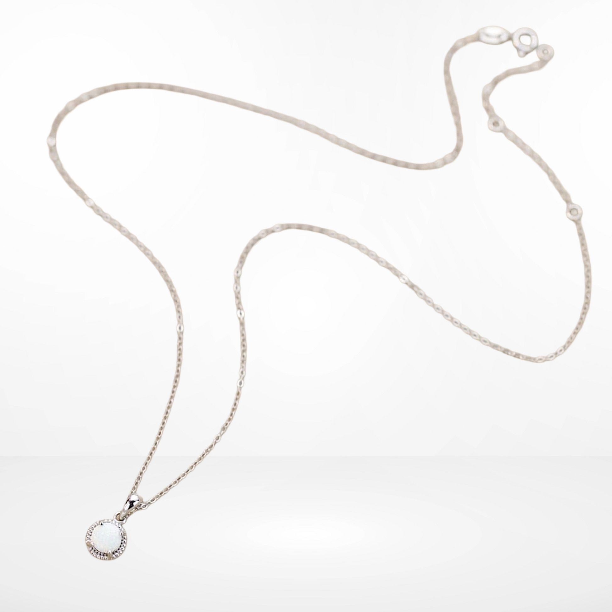 Necklace with a pendant on a white background