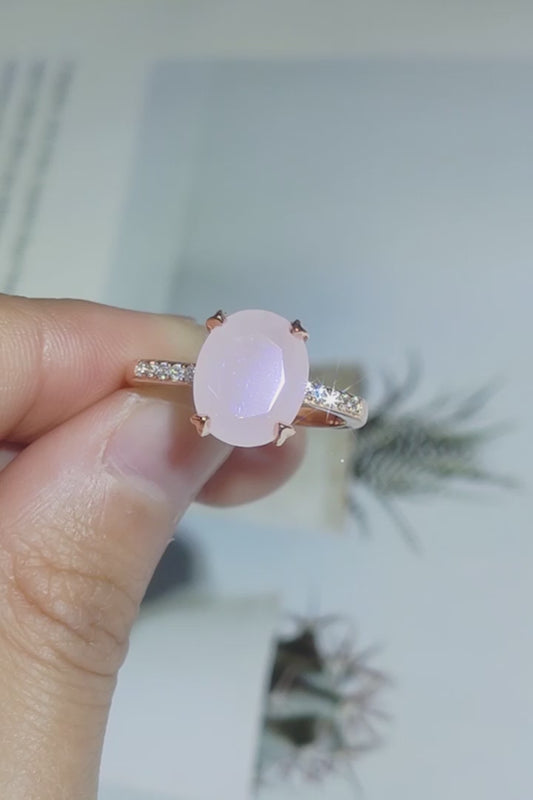 Aurora Blush™ Rose Quartz Ring — Premierify 925™