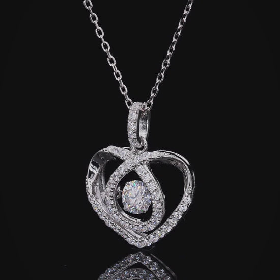 Micro Pave' Heart Pentant on black background.