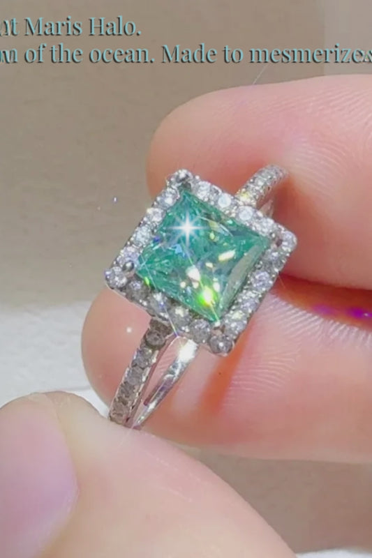 Mais Halo 3 Carat blue moissanite video