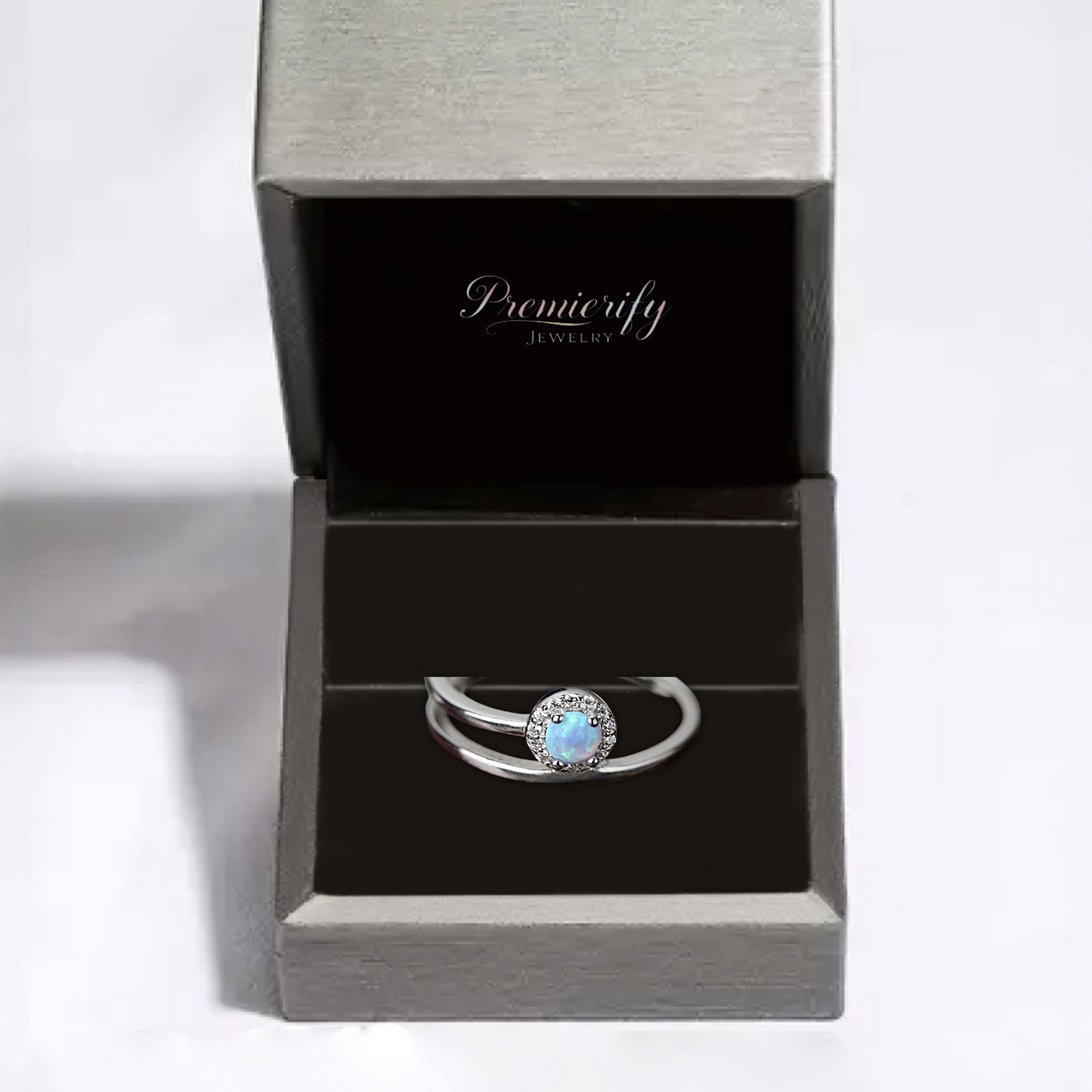 Serein™ Opal Solitaire Ring Platinum-Plated 925
