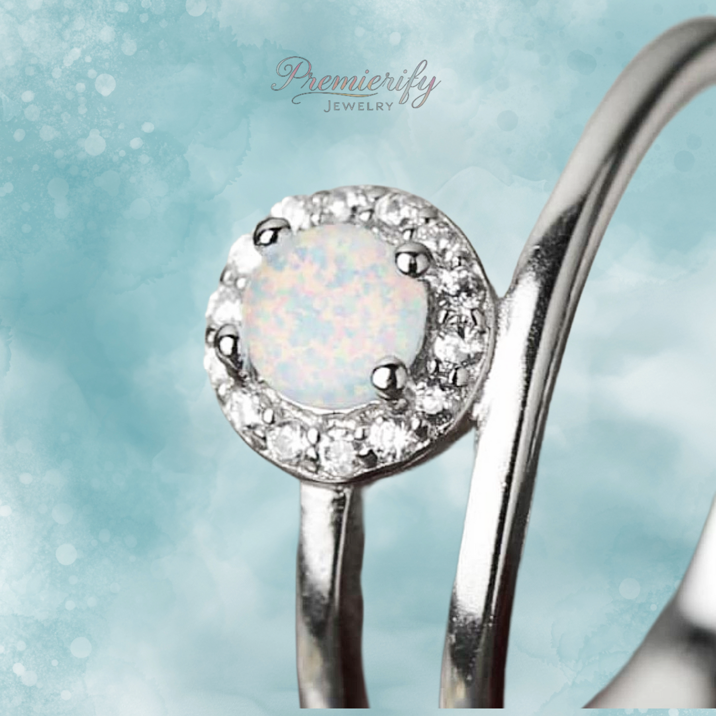 Serein™ Opal Solitaire Ring Platinum-Plated 925