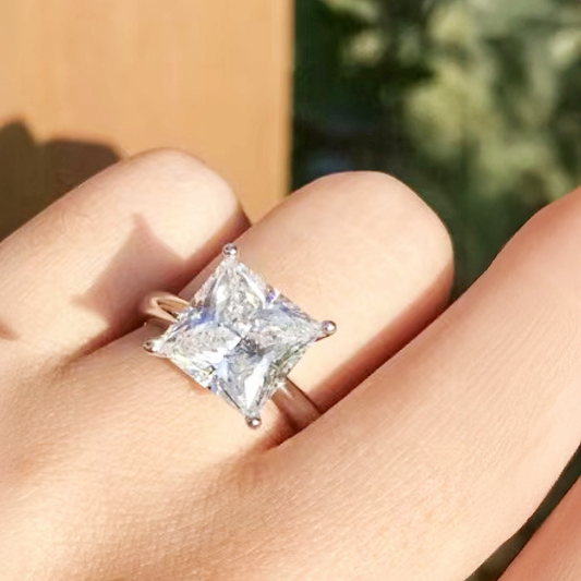 Veyra™ 5ct Princess-Cut D-VVS Certified Moissanite Engagement Ring