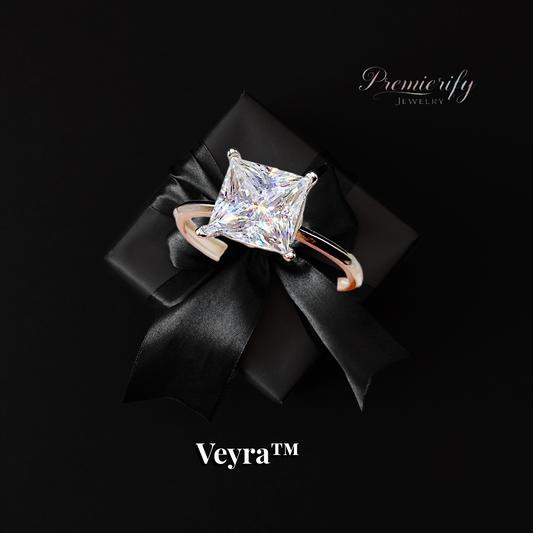 Veyra™ 5ct Princess-Cut D-VVS Certified Moissanite Engagement Ring